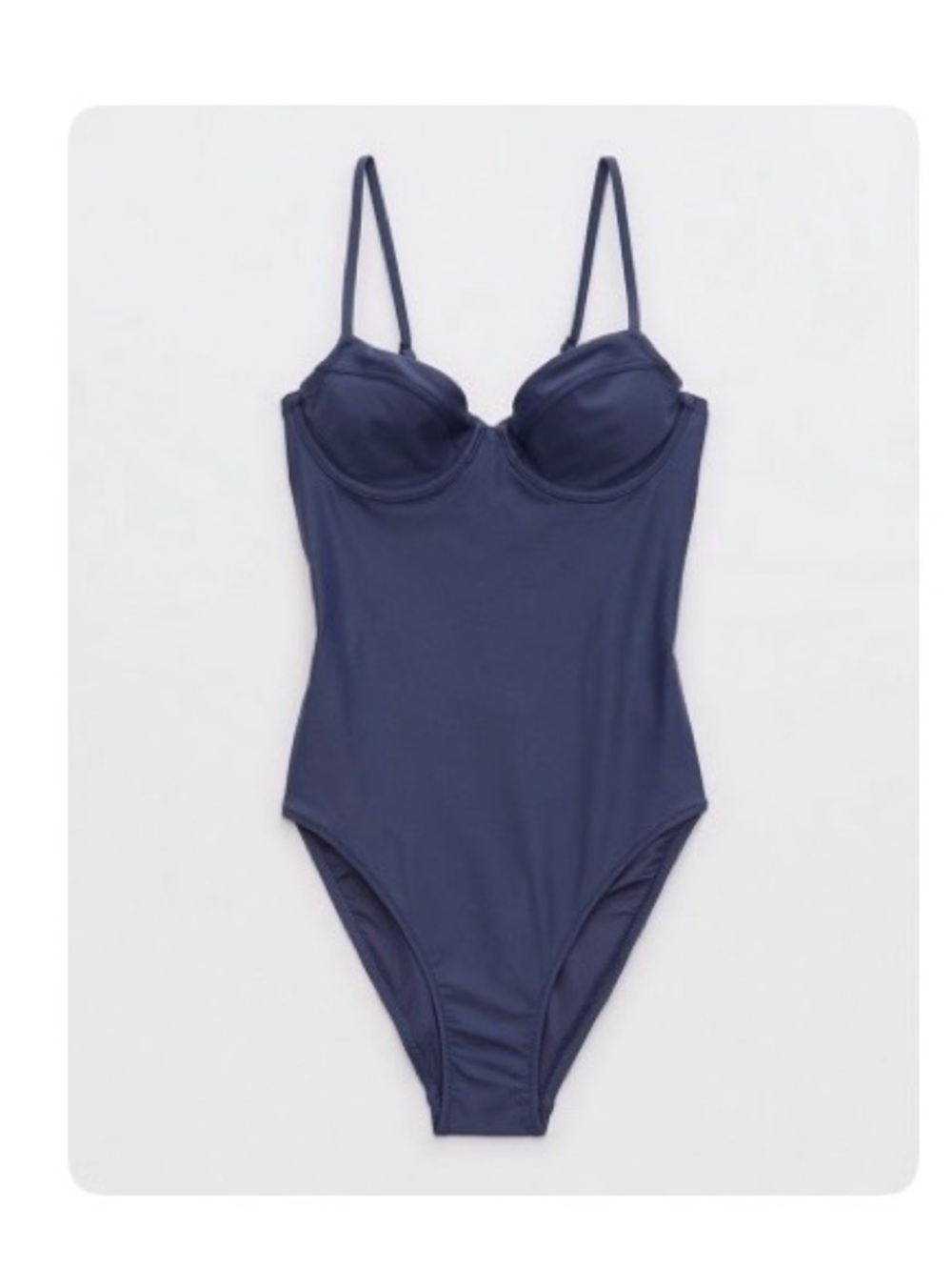 AERIE Sleek Navy One-Piece Swimsuit with Underwire